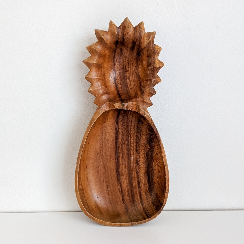Large Wooden Monkey Pod Pineapple Dish